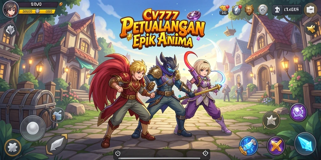 Tampilan gameplay CV777 dengan karakter anime yang menawan.
