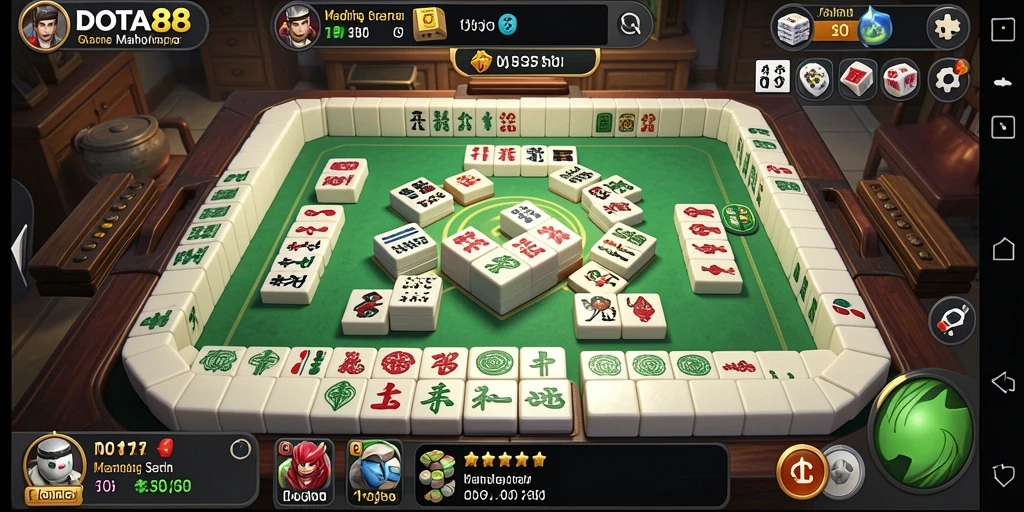 Screenshot gameplay DOTA88 menampilkan aksi seru permainan Mahjong.
