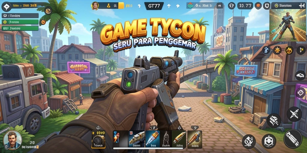 Tampilan gameplay seru dan realistis dalam GT777 sebagai game Tycoon.