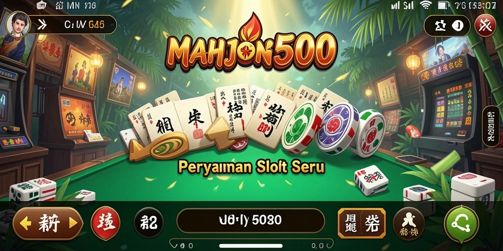Tampilan gameplay seru dalam MAHJONG500 dengan grafis menawan.