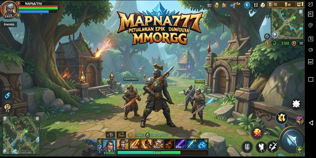 Screenshot gameplay MAPNA777 dengan karakter beraksi di dunia fantasi.