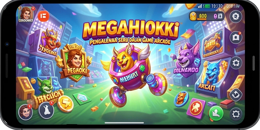 Tampilan gameplay seru dari MEGAHOKI yang penuh warna dan tantangan.