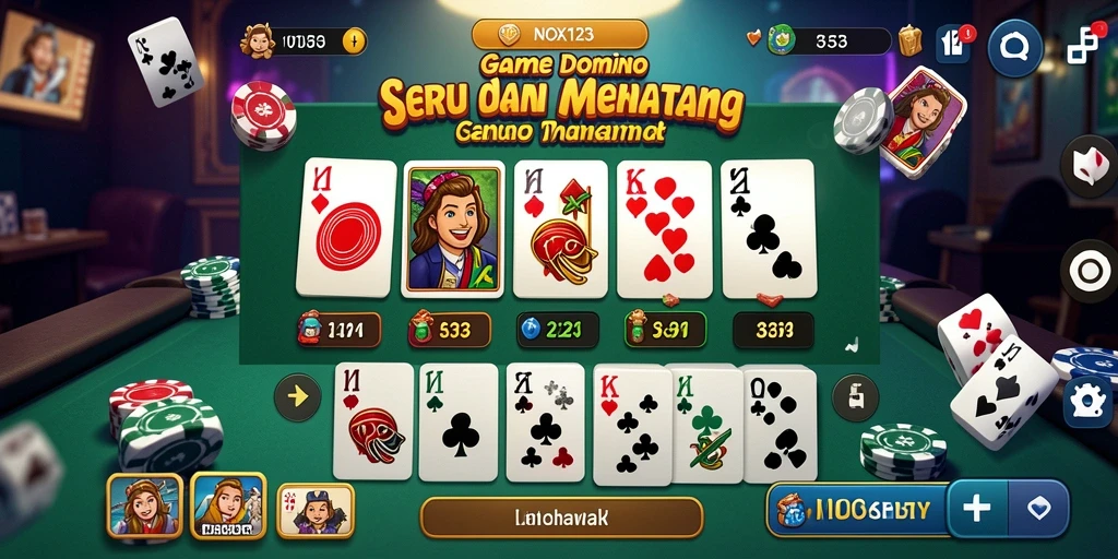 Screenshot gameplay seru dari game Domino NOX123.